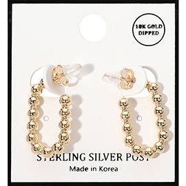 18K Gold Dipped Bubble Oval Hoop Earrings