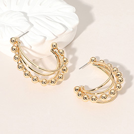 18K Gold Dipped Bubble Split Hoop Earrings