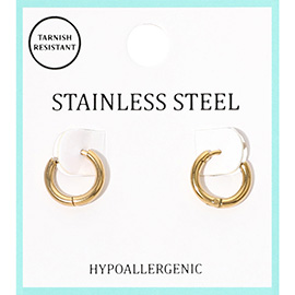 Stainless Steel Hypoallergenic Mini Huggie Hoop Earrings