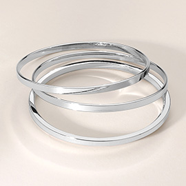 4PCS - Metal Stackable Bangle Bracelets