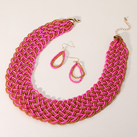 Bold Seed Beaded Collar Necklace