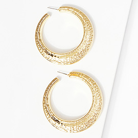 Textured Metal Hoop Earrings