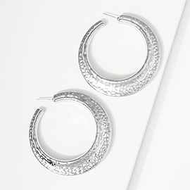 Textured Metal Hoop Earrings