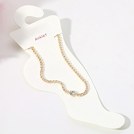 Rhinestone Cluster Anklet