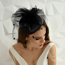 Feather Mesh Fascinator / Headband