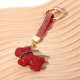 Bling Studded Dog Dangle Keychain / Bag Charm