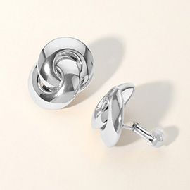 Metal Knot Clip On Earrings