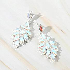 Marquise CZ Stone Cluster Dangle Evening Earrings