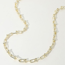 14k Gold Plated Hardware Link Chain Necklace