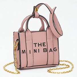 THE MINI BAG Message Pointed Faux Leather Bag Charm / Mini Bag / Crossbody Bag