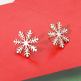 Enamel Snowflake Stud Earrings