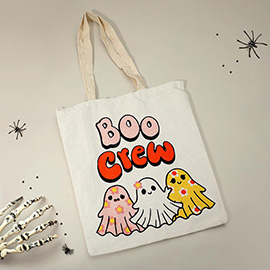 BOO CREW Halloween Message Tote Bag