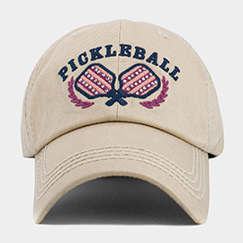 PICKLEBALL Double Paddle Embroidered Vintage Baseball Cap