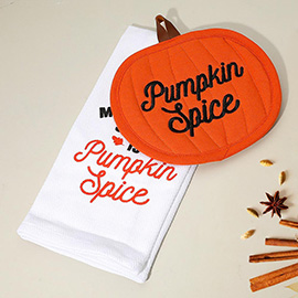 2PCS - PUMPKIN SPICE Trivet Kitchen Towel Set