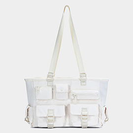 Multi Pocket Utility Shoulder Tote Bag