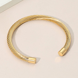 Stainless Steel Twisted Cable Cuff Bracelet