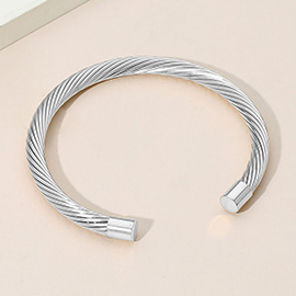 Stainless Steel Twisted Cable Cuff Bracelet