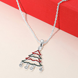Sparkling Christmas Tree Pendant Necklace