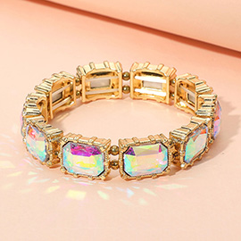 Bold Gem Stone Beaded Stretch Evening Bracelet