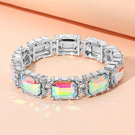 Bold Gem Stone Beaded Stretch Evening Bracelet