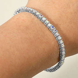 CZ Stone Cushion Tennis Bracelet
