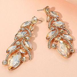 Marquise Stone Cluster Embellished Drop Evening Earrings