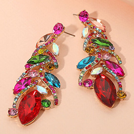 Marquise Stone Cluster Embellished Drop Evening Earrings