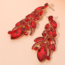 Marquise Stone Cluster Embellished Drop Evening Earrings