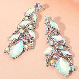 Marquise Stone Cluster Embellished Drop Evening Earrings