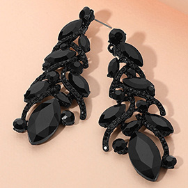 Marquise Stone Cluster Embellished Drop Evening Earrings