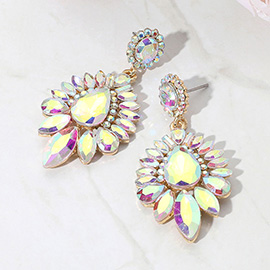 Teardrop Cluster Statement Evening Earrings