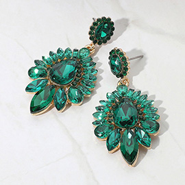 Teardrop Cluster Statement Evening Earrings