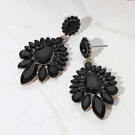 Teardrop Cluster Statement Evening Earrings
