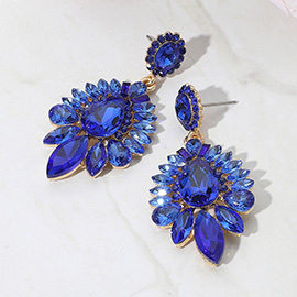 Teardrop Cluster Statement Evening Earrings