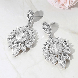 Teardrop Cluster Statement Evening Earrings