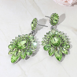 Teardrop Cluster Statement Evening Earrings