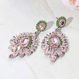 Teardrop Cluster Statement Evening Earrings