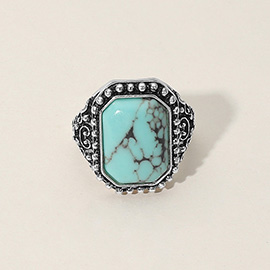 Rectangle Stone Stretch Ring