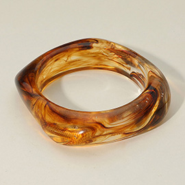 Bold Geometric Marbled Celluloid Acetate Bangle Bracelet