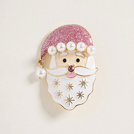 Pearl Santa Pin Brooch