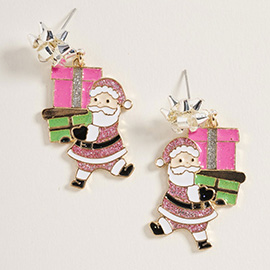 Holiday Gift Santa Dangle Earrings