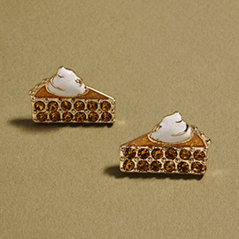 Sparkling Pumpkin Pie Stud Earrings