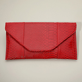 Snake Skin Patterned Envelope Clutch / Shoulder Bag